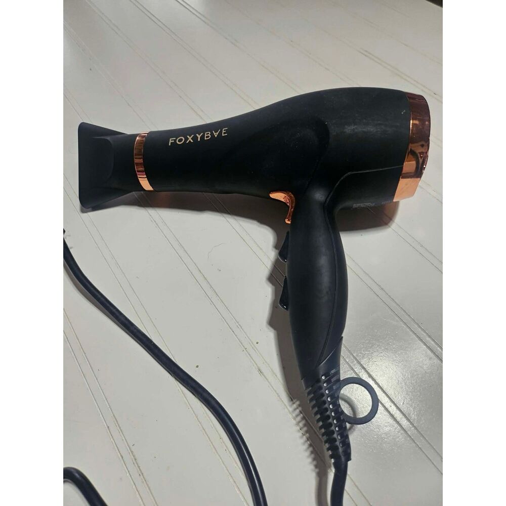FOXYBAE Blush Rose Hair Dryer Black & Rose Gold 1875W w/ Concentrator